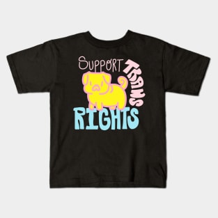 Support Trans Rights Pug Kids T-Shirt